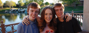 Emma Trotten with two teen boys