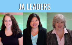 JA Leaders, three women smiling in professional clothing