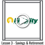 Lesson 3 - Savings and Retirement, Fidelity Investments, press play